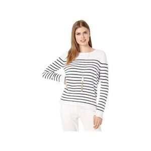 Lilly Pulitzer Calloway Sweater White Navy Blue Stripe Size XS Nautical NWT